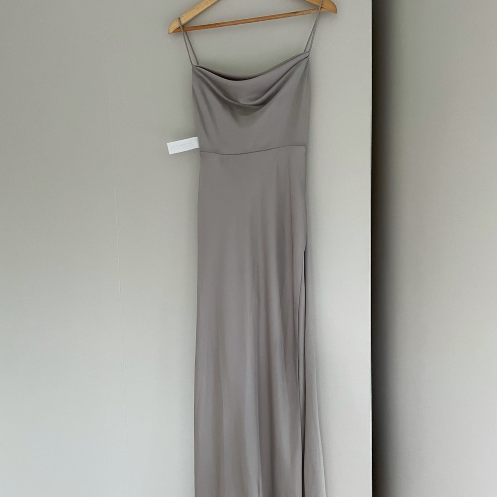 New Fame and Partners silky draped gown